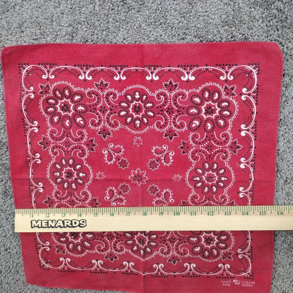 Vtg 50s 60s Elephant Trunk Up Bandana Indigo Red Selvedge Cotton Workwear #1842